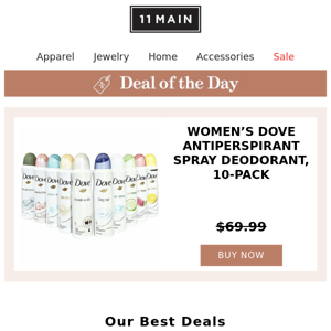 Womens Dove Antiperspirant Spray Deodorant, 10-Pack