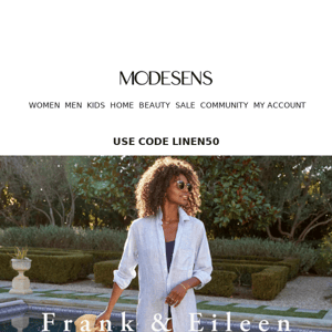 Enjoy $50 off Frank & Eileen's iconic linens