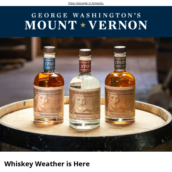 Welcome October with Whiskey Weather at Mount Vernon Shops 🥃