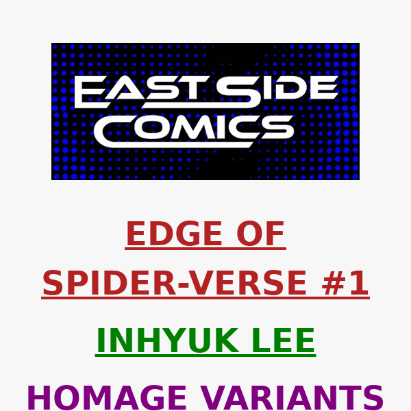 🔥 EDGE OF SPIDER-VERSE #1 INHYUK LEE VIRGIN 2-PACKS SELLING OUT FAST! 🔥 AVAILABLE NOW - LIMITED QUANTITIES! 🔥