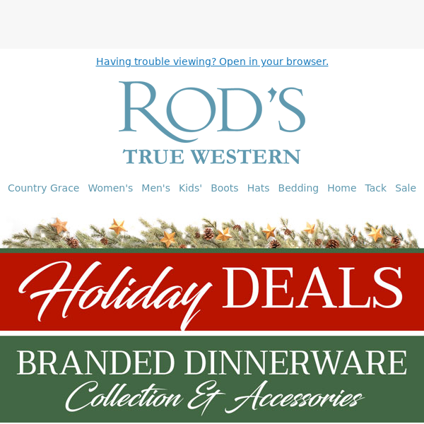 20% Off Branded Dinnerware: Gift the True Spirit of the West