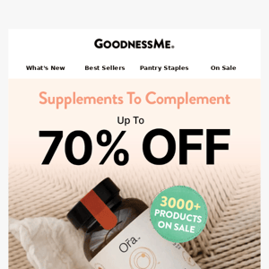Save up to 70% on supps