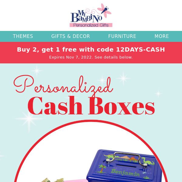 #1 Gift for Kids 4 & UP! Cash Boxes $$-Buy 2 Get 1 FREE!