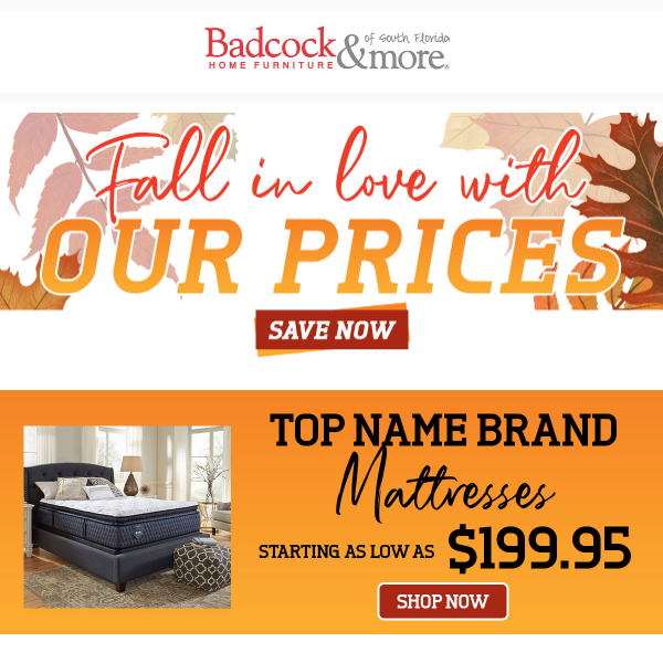 Fall in Love With our Prices!