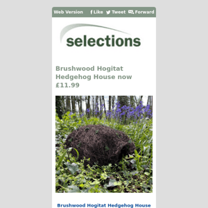 Brushwood Hogitat Hedgehog House now £11.99