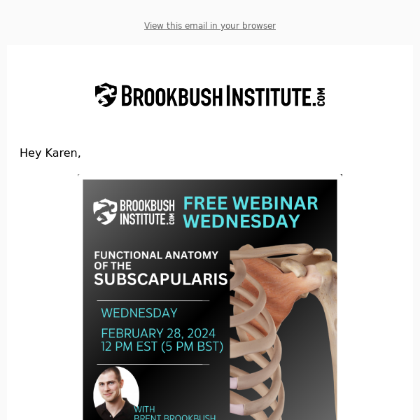 FREE WEBINAR: Functional Anatomy of the Subscapularis