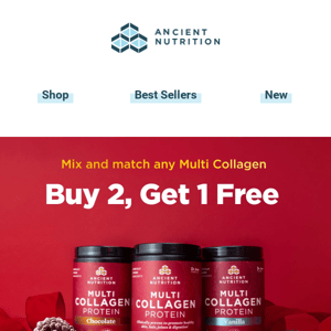 Buy 2, Get 1 Free: all Multi Collagen Proteins & Capsules