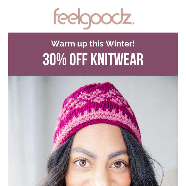 Warm up with 30% off Knitwear!