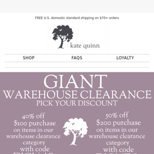 SHOP NOW  | GIANT WAREHOUSE CLEARANCE SALE HAPPENING NOW!