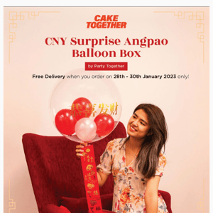 3 DAYS ONLY | Free Delivery for CNY Surprise Flying Angpao Balloon Box🎁