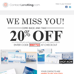 Get 20% Off | Come Back And Save Today!