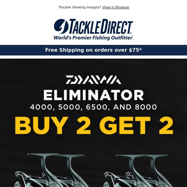 Buy 2 Get 2 FREE Daiwa Eliminator - Tackle Direct