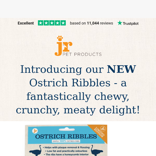 NEW Ostrich Ribbles | Free Turkey & Beef Paté 200g