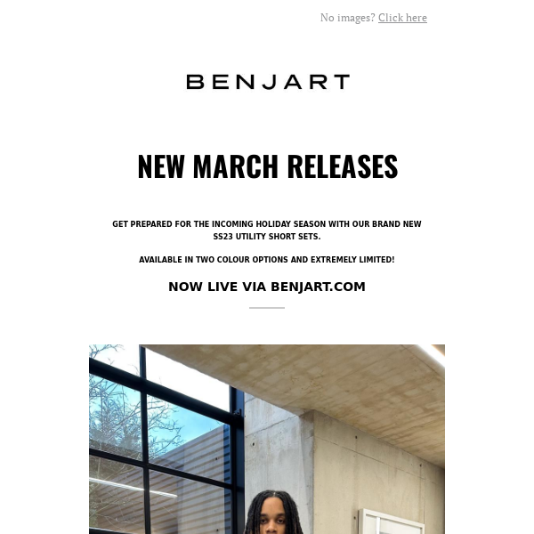 SPRING RELEASE 1 - UTILITY SHORT SETS - NOW LIVE VIA BENJART.COM