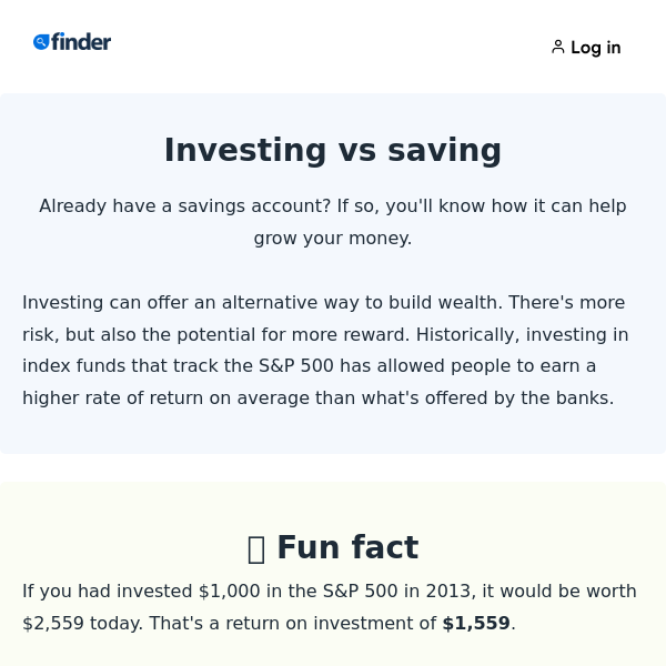 Investing vs saving