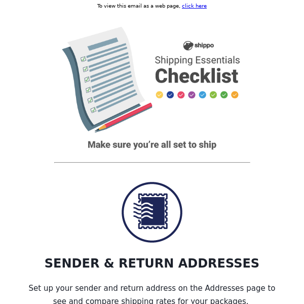Your Shipping Essentials Checklist √