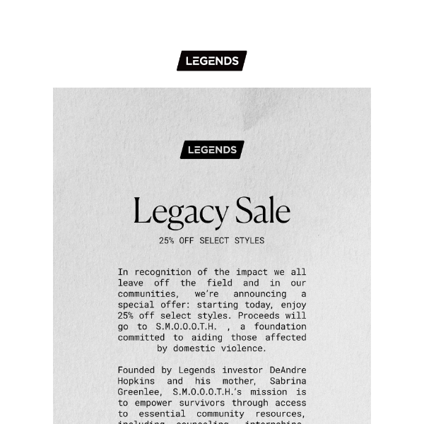 🚨 25% Off 🚨 The Legacy Sale