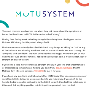 How strong do you feel in your body MUTU System?