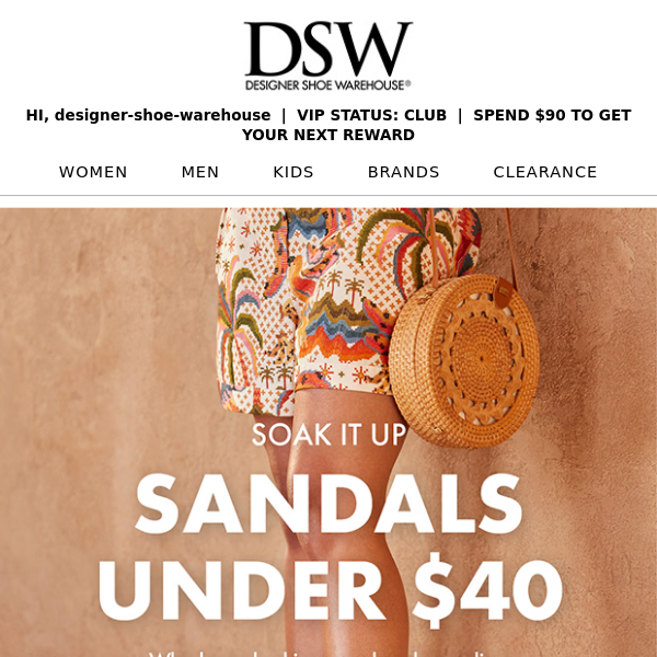 Designer Shoe Warehouse: Sandals under $40 (!)