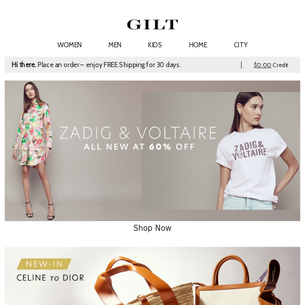 All-New Zadig & Voltaire All 60% Off | New CELINE to Dior