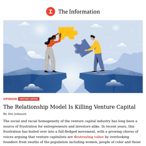 Opinion: The Relationship Model Is Killing Venture Capital