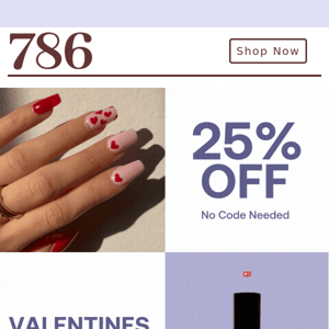 Countdown to Valentine's Day at 786 - 25% Off! ❤