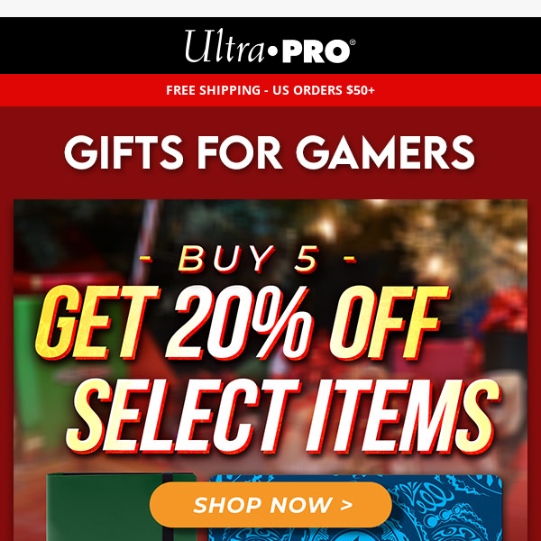 🎁 Buy 5 Get 20% OFF Select Gaming Items + The Ultimate Gamer Gift Guide Inside!
