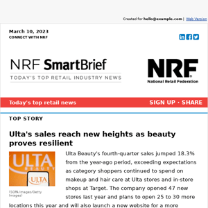 Ulta's sales reach new heights as beauty proves resilient