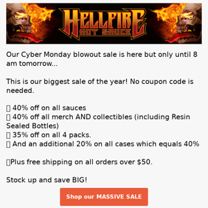 40% off Hellfire Sauces!