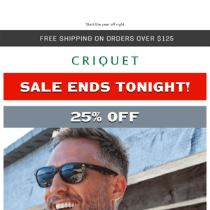 25% Off Ends Tonight