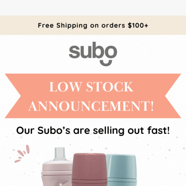 Low Stock Alert! - 3 Subo Colours have now sold out! 🚨✨