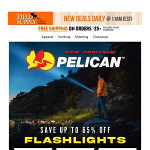 🔦 Flash Sale: Up to 65% off NEW Pelican flashlights!