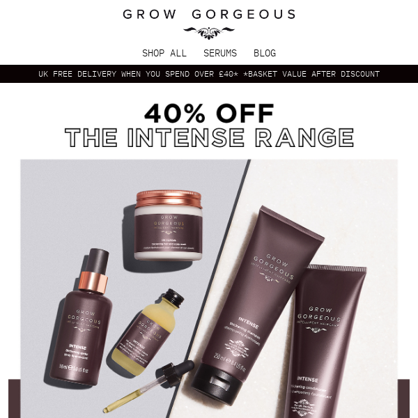 40% off Intense Range  🔥