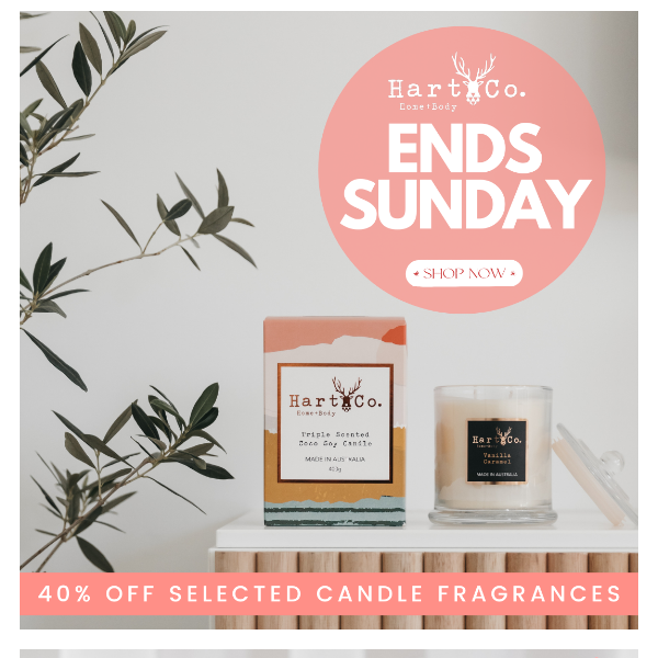 40% OFF SALE ENDS THIS SUNDAY! 🎉🎊