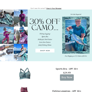 THREE MORE DAYS to Save 30% OFF Camouflage Fishing Leggings & Accessories