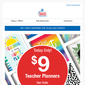 SALE EXTENDED! $9 Teacher Planners