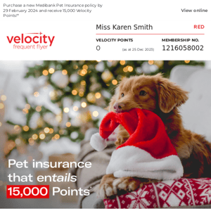 Virgin Australia, get 15,000 Points*