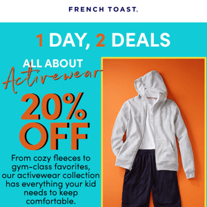 20% off activewear & winter essentials