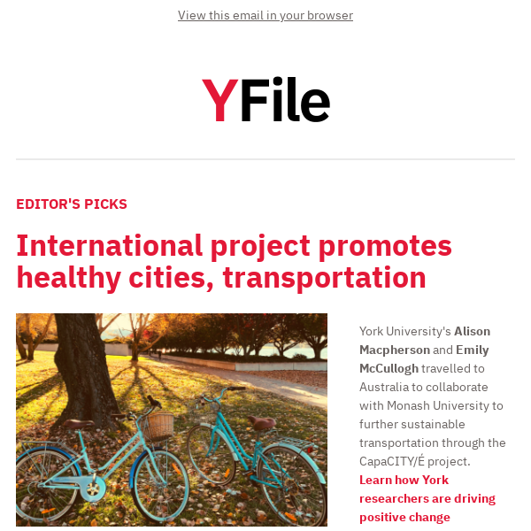 In this issue: York Cares campaign, Osgoode research grant and more
