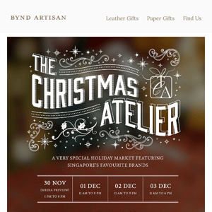 Join Us For A Magical Christmas Atelier This Year