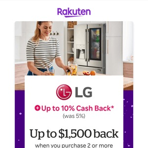 LG Electronics: Up to 10% Cash Back + save on LG Studio appliances