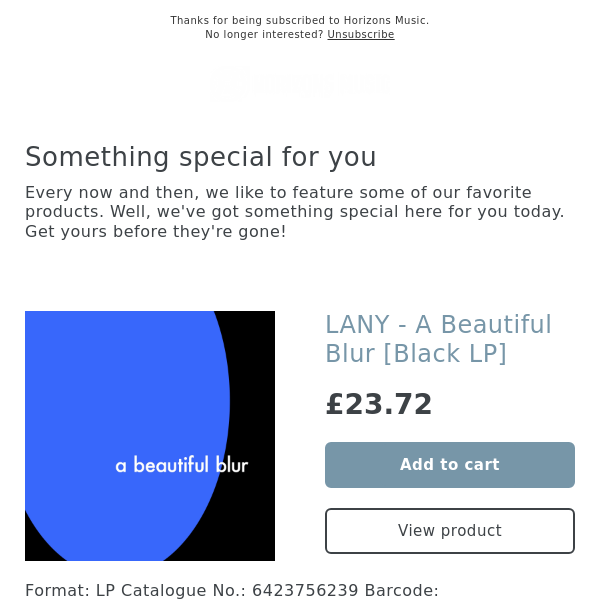 NEW! LANY - A Beautiful Blur [Black LP]