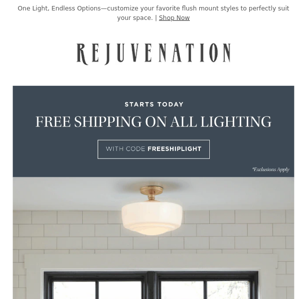 Starts now: Customize your perfect light + get FREE shipping