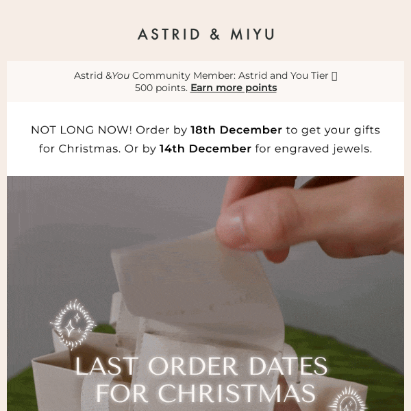 Last order dates are fast approaching