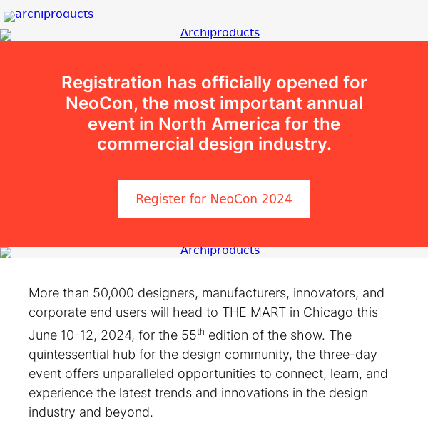 Attend NeoCon, the annual event for the commercial design industry | 10-12 June, Chicago