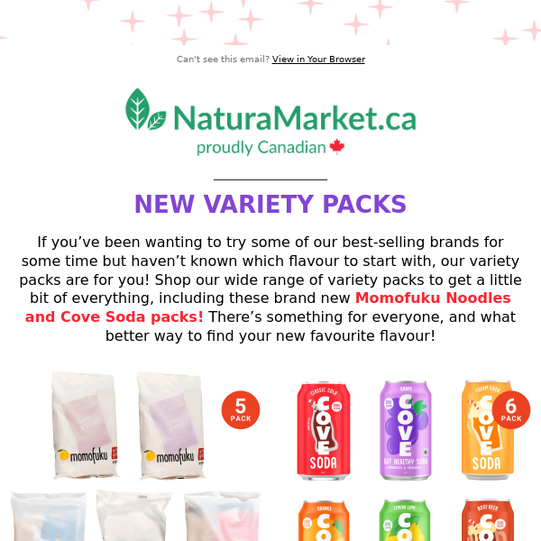 NEW Variety Packs from Cove, Momofuku, Quevos, Sick Day & More