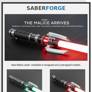 New Saber Alert: Malice + Restock Update