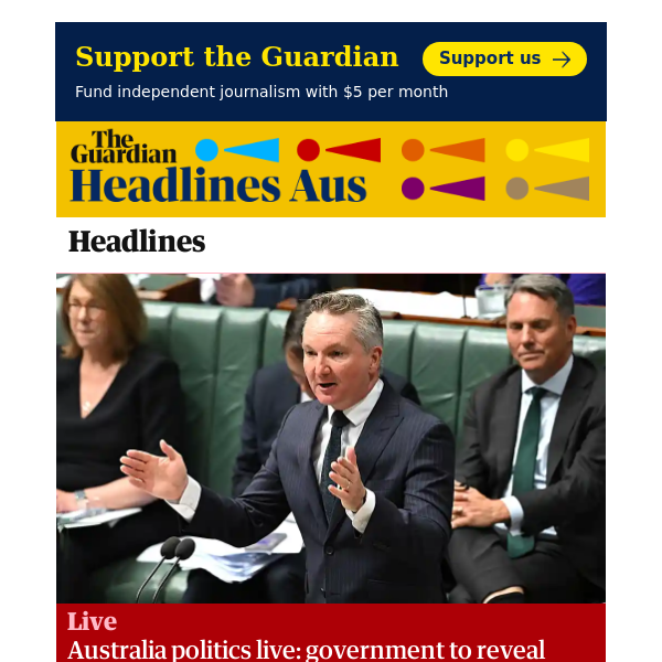 Headlines Aus: Australia politics live: government to reveal change of course on fuel standards; Crown allowed to keep Melbourne casino licence