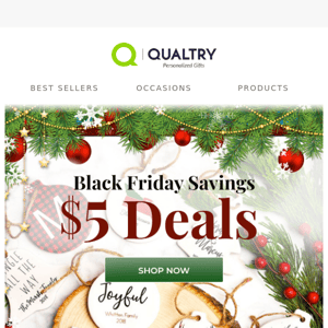 Celebrate Black Friday with $5 Deals
