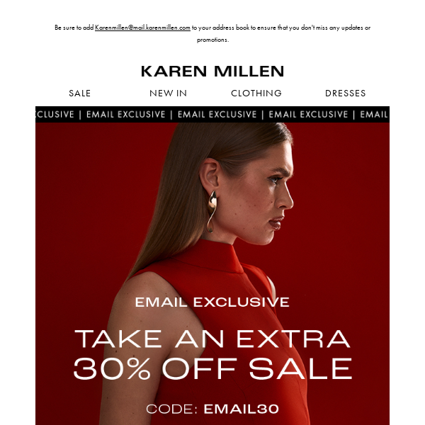 Email Exclusive | Extra 30% off Sale